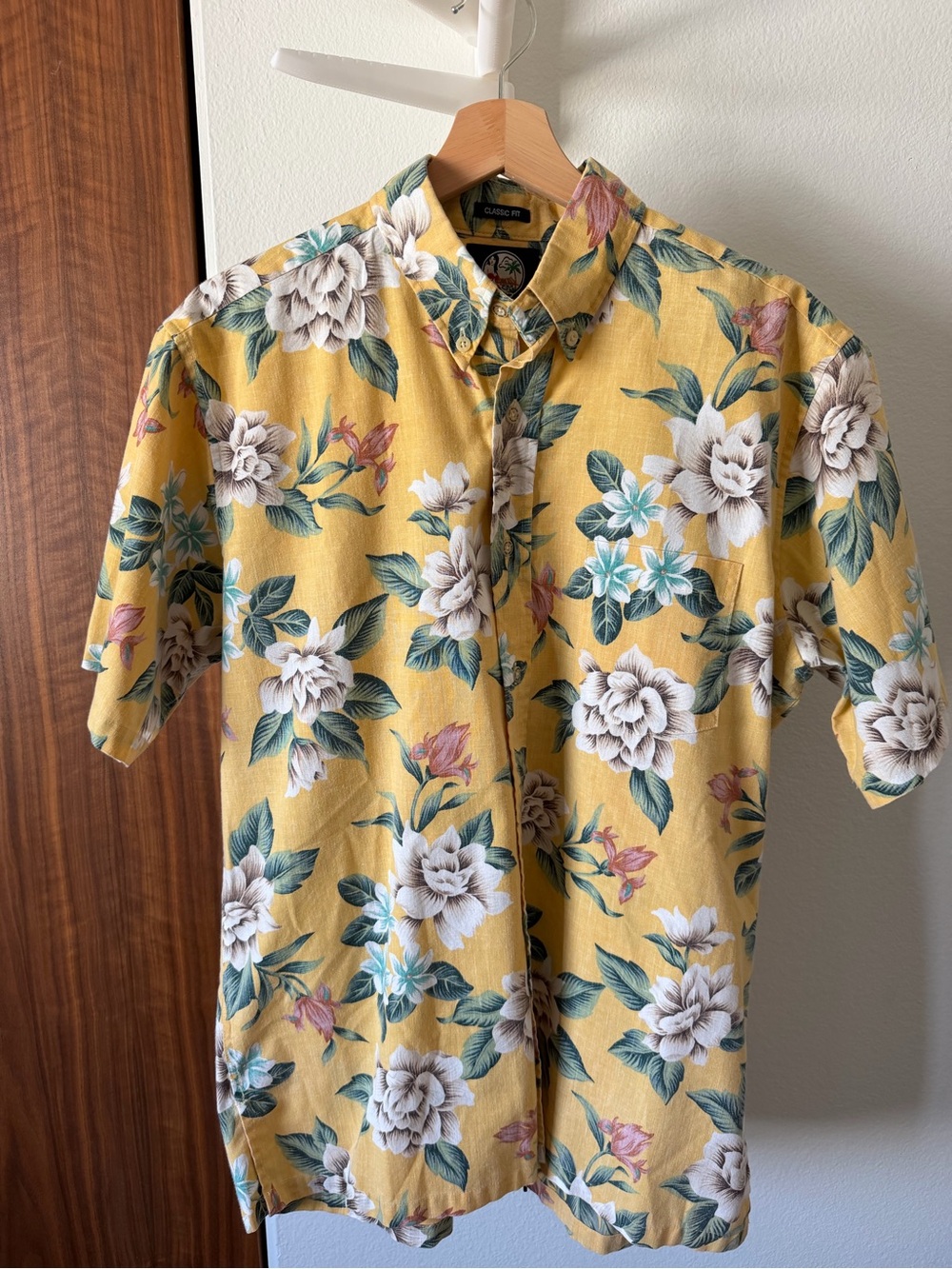 reyn spooner Yellow Floral Short-Sleeve Button-Down Shirt